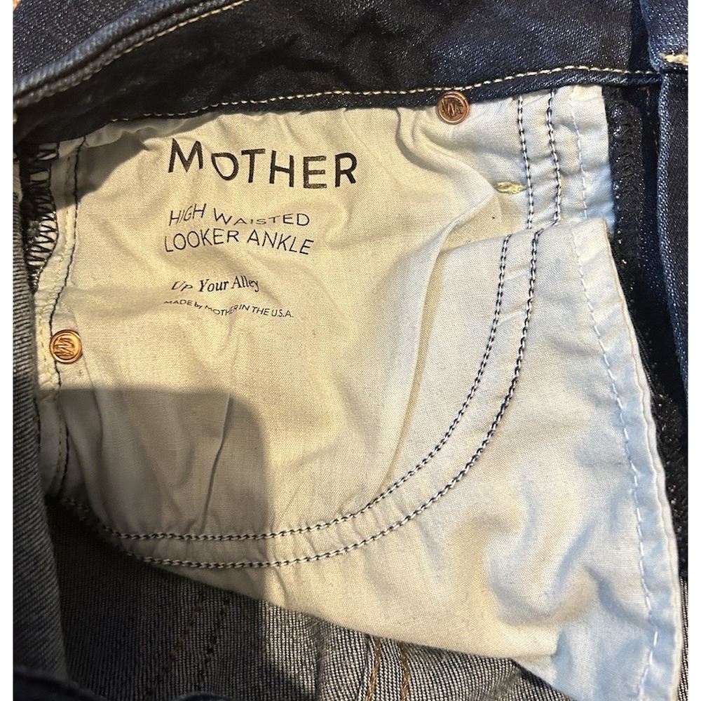 Mother Jeans Size 26 Blue High Waisted Looker Ankle Up Your‎ Alley Denim - Picture 5 of 11